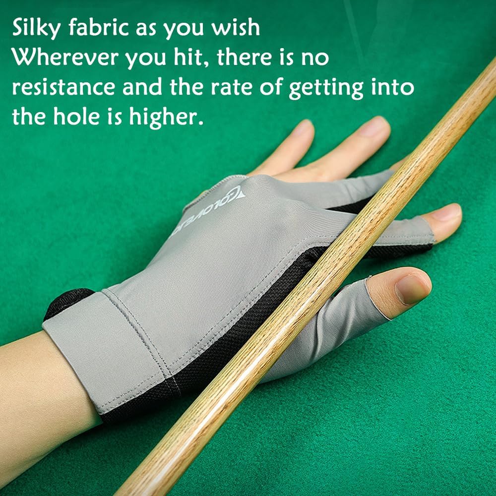 Pool Glove Left Hand, Billiards Glove, Billiard Pool Gloves for Left Hand 3 Finger, Snooker Cue  Glove Popular Sizes for Men & Women