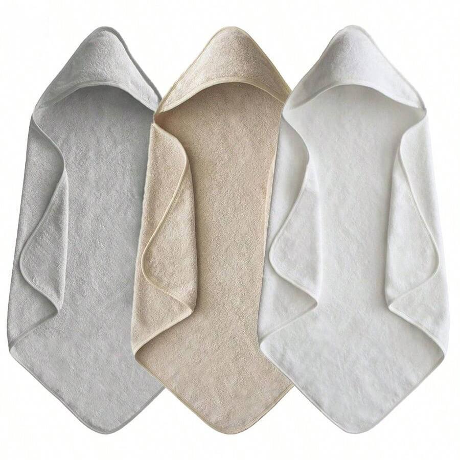 2pcs Baby Hooded Towel Set, Soft Skin-Friendly Wrap Comfortable Bathing Absorbent Cap Towels, Bath Blanket