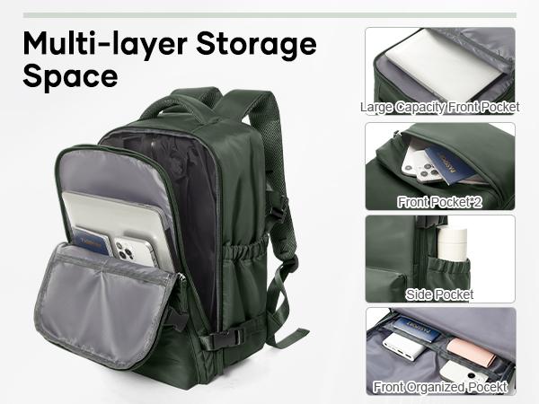 COOWOZ Carry On Vacuum Travel Backpack for Women Men,Large Airport Backpack With Shoe Compartment,Airplane Laptop Backpack