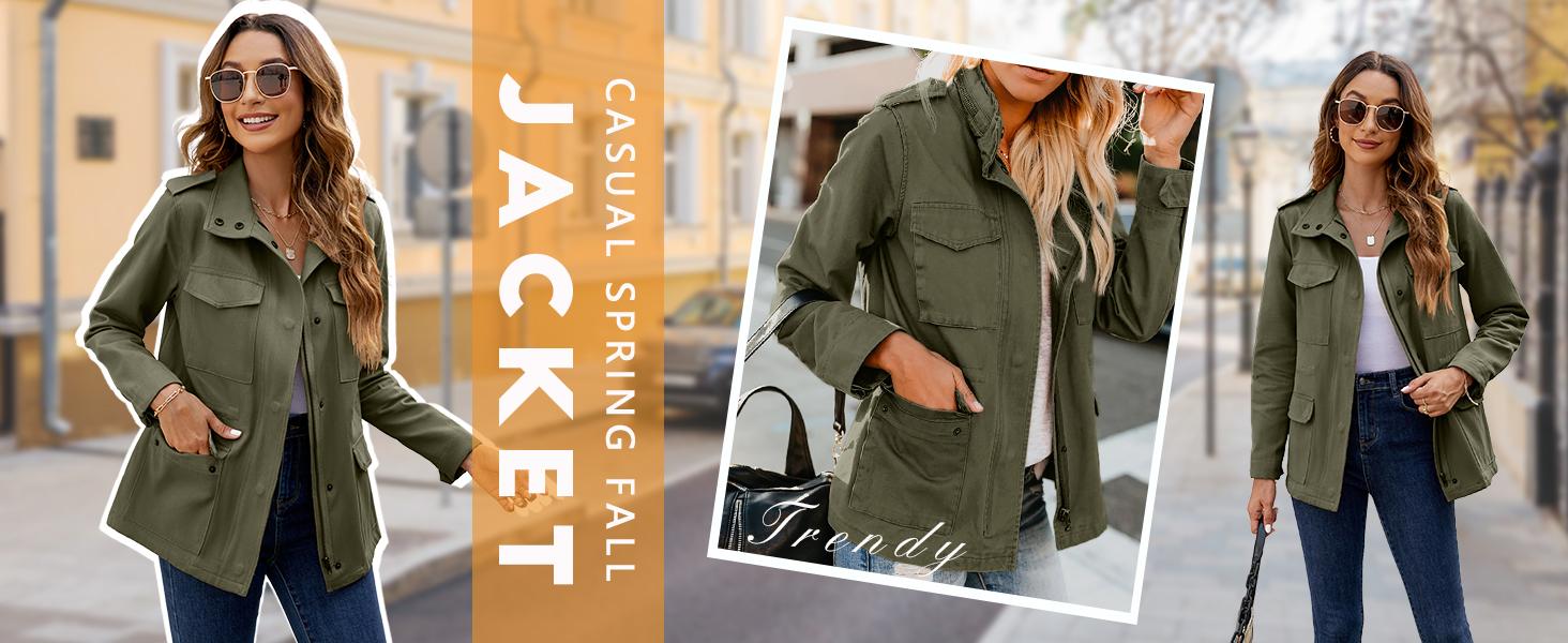 Cotton twill anorak jacket styled with jeans