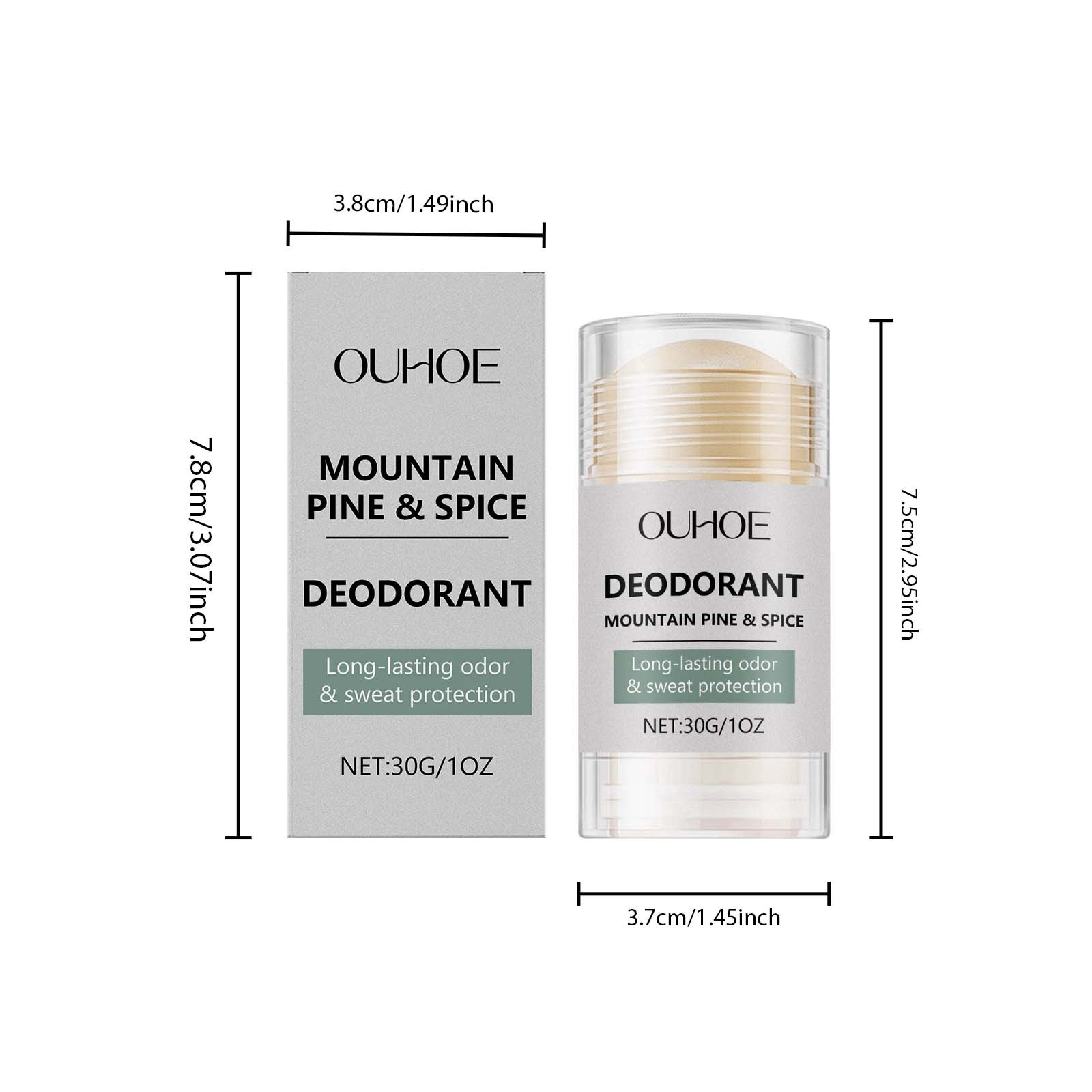 Ouhoe Men's Body Stick, Refreshing Non-Greasy Formula, Long-Lasting Fragrance, Gentle Skin Care, Ideal for Daily Use