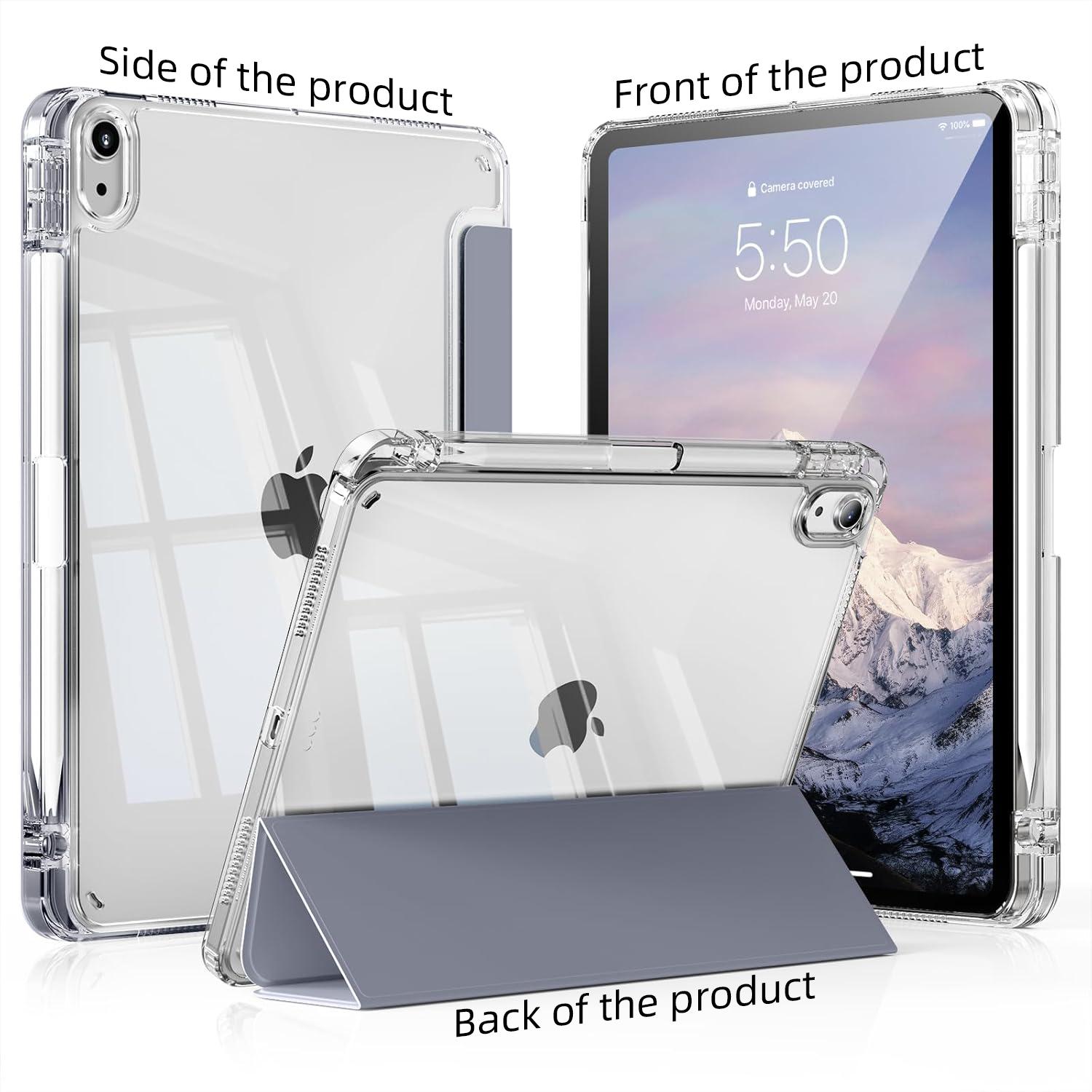 For iPad Case Compatible with A16 Models from The 11Th And 10Th Generations (2025/2022), As Well As iPad  Air M2 M3 11inch/13inch Ipads,  Ipad Pro M4 11inch/13inch， It Features a Holder for The Pencil, a Hard Clear Transparent Back Shell, a Soft TPU Shock