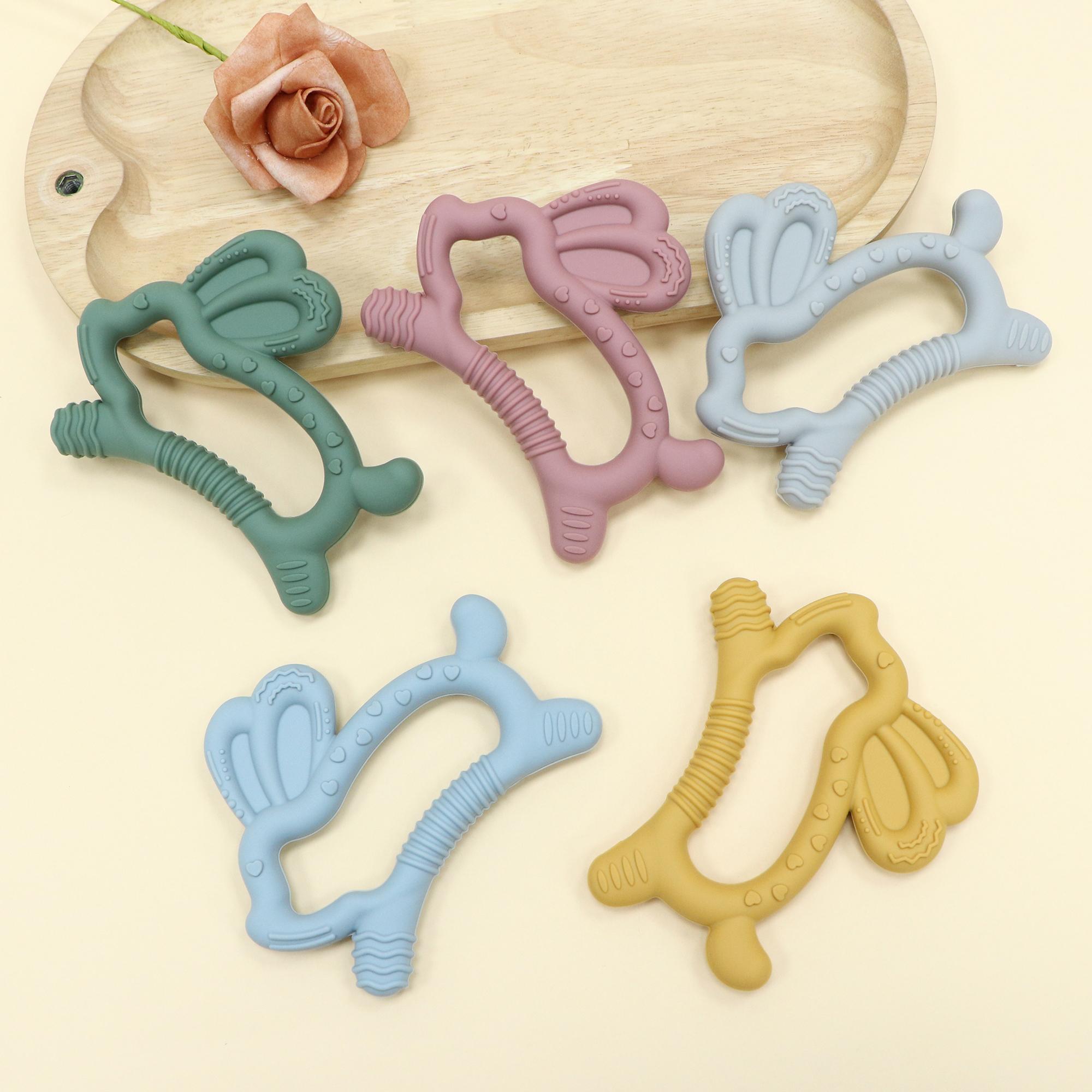 Baby Teething Toy, Easy to Grip Rabbit Silicone Teether, Comfortable & Safe Design, Perfect for Soothing Baby Gums