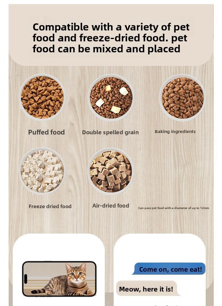 Pet intelligent feeder Remote control Timed quantitative automatic feeder Dog cat food feeder