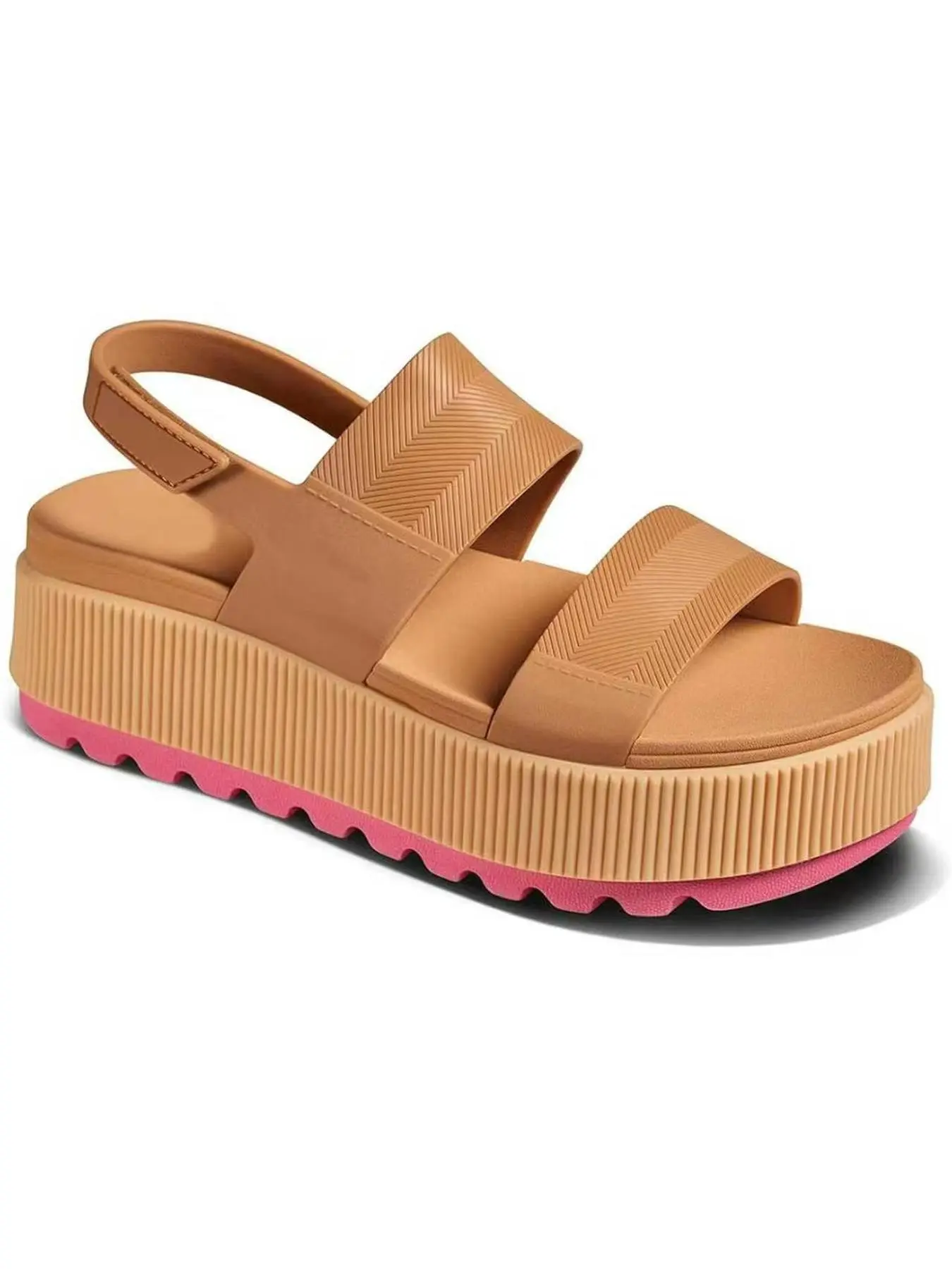 Women's vintage color-block chunky platform sandals with adjustable slingback straps, non-slip soles, summer daily party beach vacation casual fashion