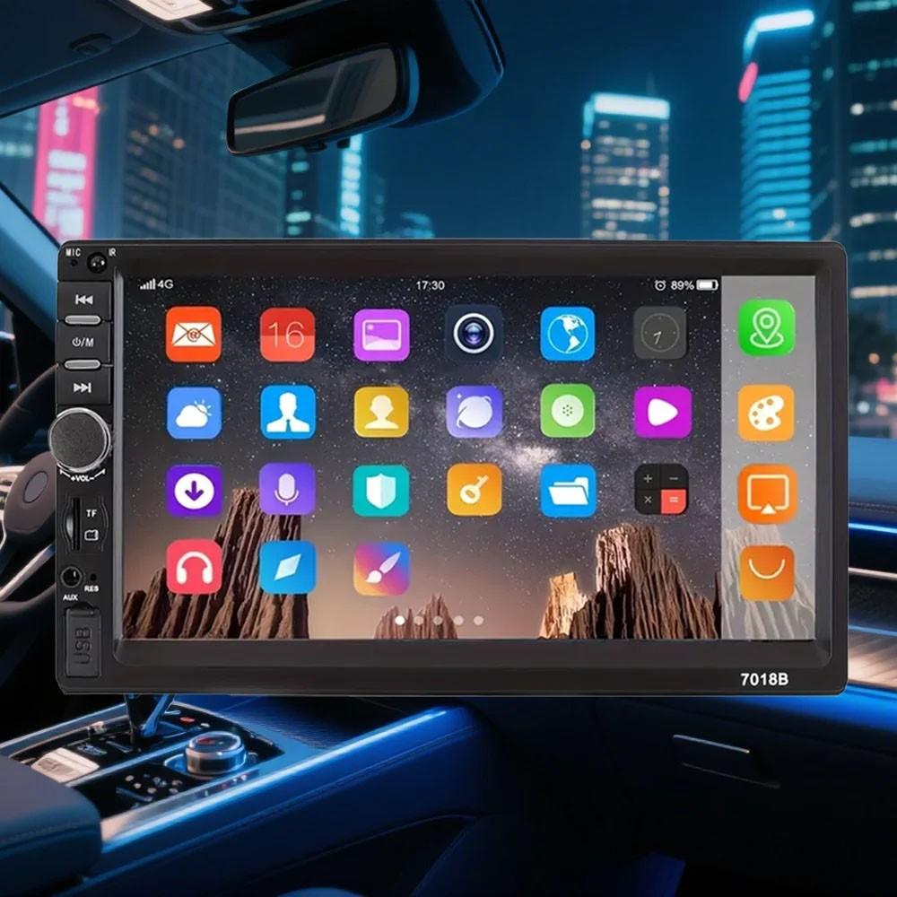 Universal Dual Spindle 7 Inch Car Dashboard Screen, Car Audio, Phone Connectivity, Bluetooth-compatible Casting, Fm Radio, USB Port, Abs Material, Car Media Player, Car Video Players