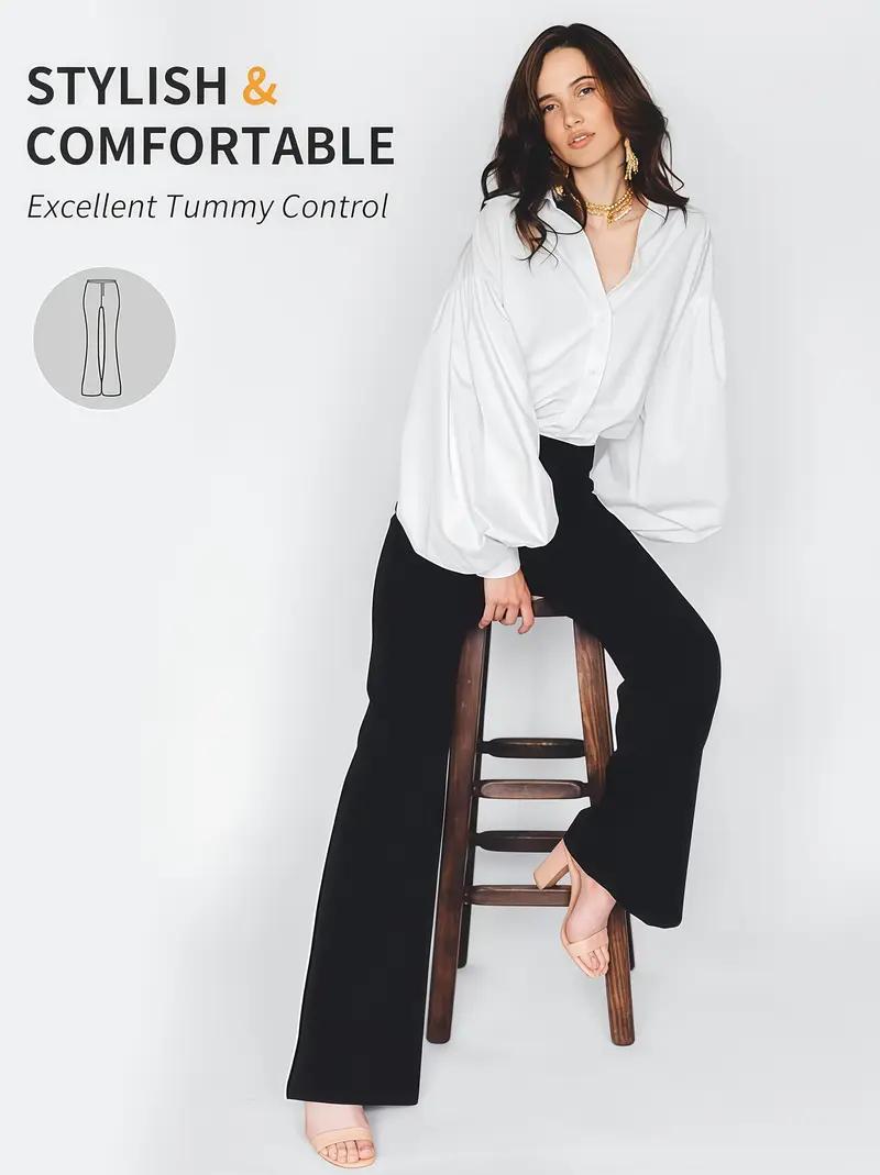 3-Pack Solid High Waist Wide Leg Pants Wide Leg Pants,Women Yoga Legging Flare Leg,With Phone Pockets,Loose Casual Pants,High Stretchy Pant ForWorkout Athletic Running Cycling Yoga Exercize Casual SpringStatements