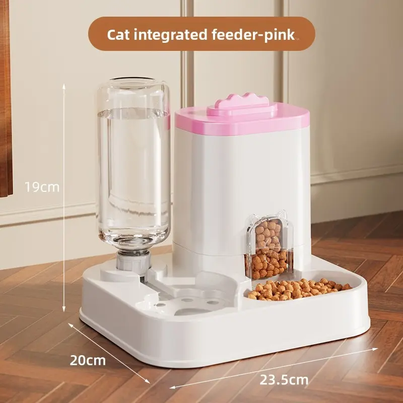 2 In 1 Gravity Automatic Feeder Water Dispenser Set Battery Free Self Feeding Station For Small Medium Dogs Cats Kittens Puppies Rabbits Pet Supplies
