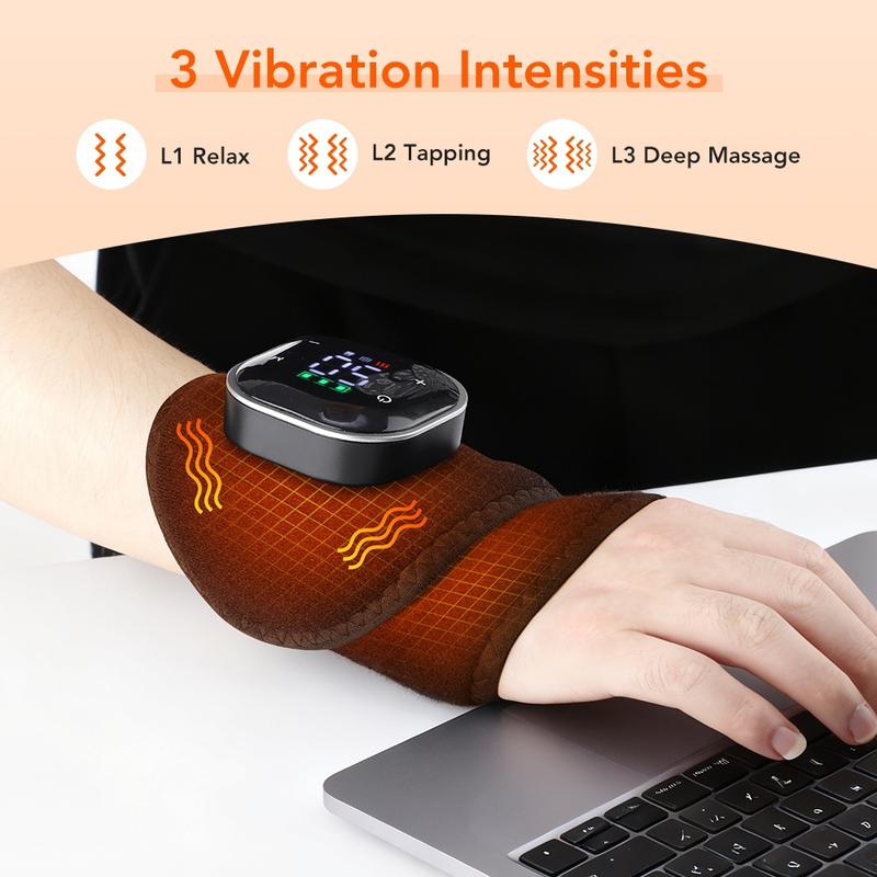 Light Wristband Heating Massage Device, 5 Heat Settings & 3 Vibration Modes, Hand Wrist Massager Home Use