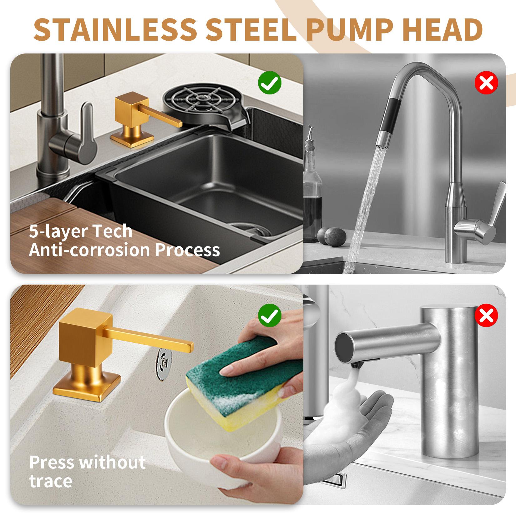 Kitchen Hack - Sink Soap Dispenser Tube Kit, with 47" Tube Hose and Check Valve for Prevent Backflow for Countertop Dispensador De Jabon de Cocina Kitchen Sink Accessories Home Goods Water White Silicone Bottle Container Installation Pump Outdoorfun