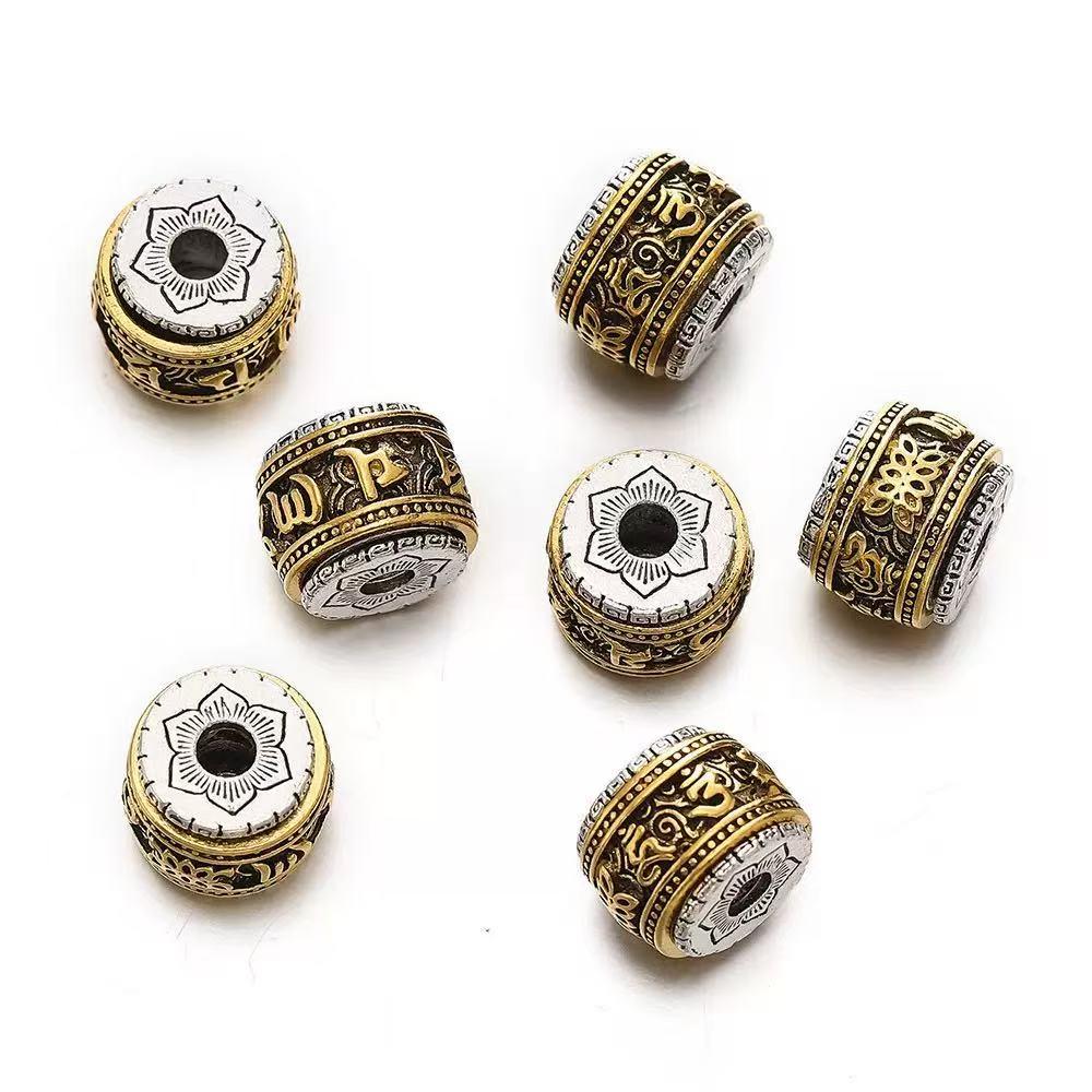 Six-Word Mantra Bead Bracelet, DIY Jewelry Accessories, Feng Shui Beads, Handmade Buddhist Charm, Unique Gift Idea