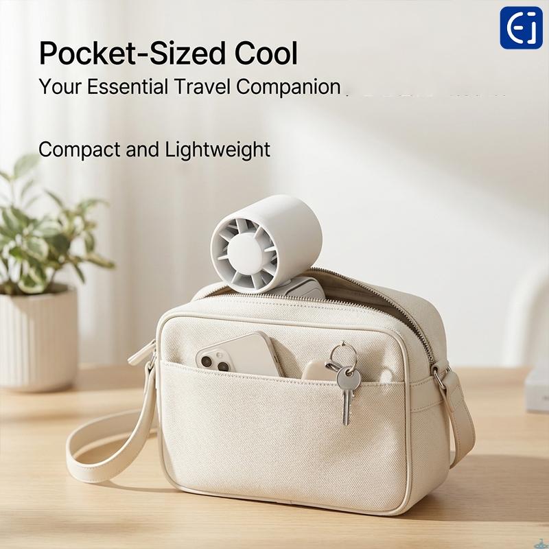 Stay Cool Anywhere! 5-in-1 Magnetic Fan with Smart Display – Clip, Rotate 350°, Wear on Neck/Waist – Ideal for Commute, Office, Camping – Black/White