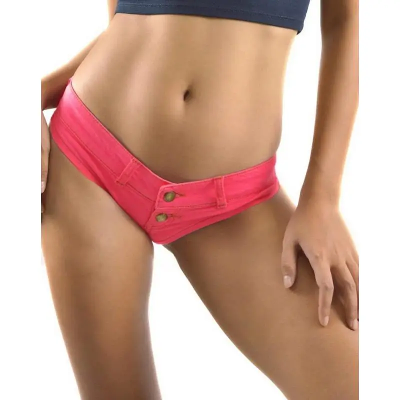 Women's Sexy "Peach-Butt" Denim Shorts — Low-Rise Hot Pants, Ultra-Short Cut (Bikini Style), Low-Waist Micro-Shorts