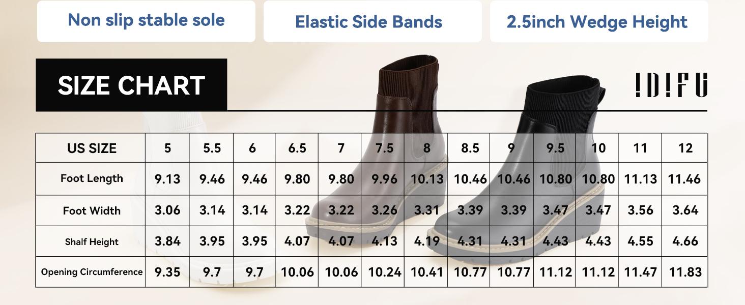 IDIFU Women's Trendy Platform Wedge Chelsea Booties, Stylish Comfort Elastic Boots, Thick-Soled Wedge Footwear, Fashion Soft Walking Shoes Girl IDIFU Women's Trendy Platform Wedge Chelsea Booties, Stylish Comfort Elastic Boots, Thick-Soled Wedge Footwear, Fashion Soft Walking Shoes Girl
