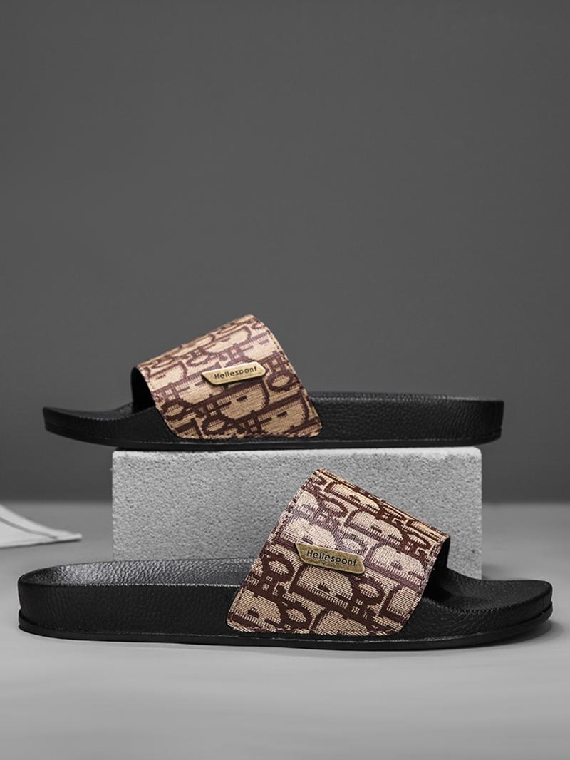 Men's Letter Print Slides, Slide Slippers, Casual Comfortable Lightweight Summer Sandals for Beach, Pool & Outdoor Wear, Trendy Casual Flip Flops for Active Lifestyles, Boy, Slipper