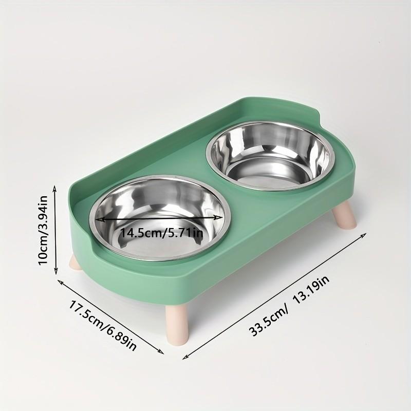 Cat Feeder 2-In-1, Stainless Steel Non-Slip Dual Bowl, Easy Clean, Multiple Colors, Perfect Gift, Anti-Tip Pet Food and Water Dish