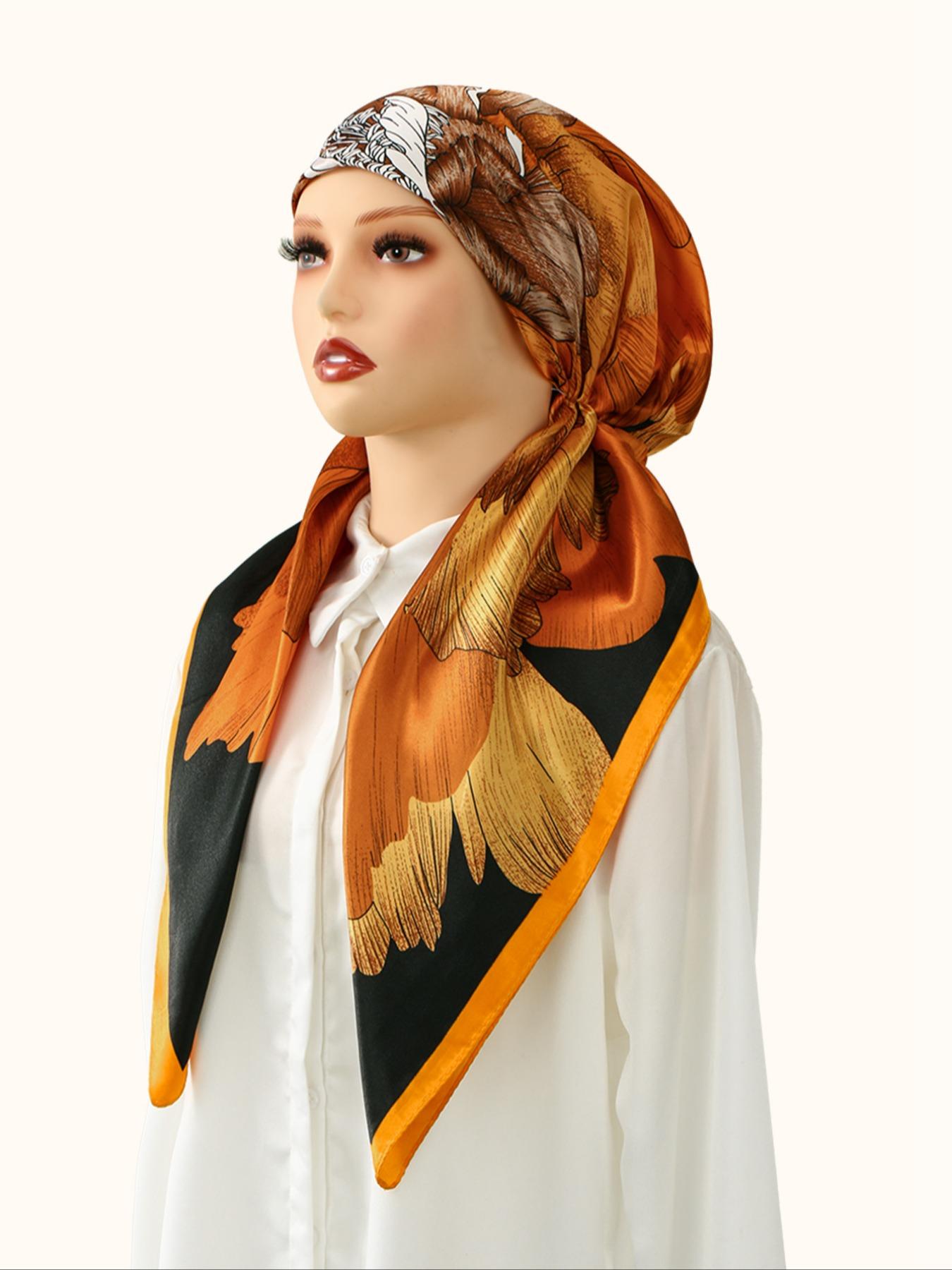 Elegant Satin Hijab Scarf, Soft Breathable Fabric, Easy Sweat Absorption, Perfect for Daily Wear, Elastic Fit Design