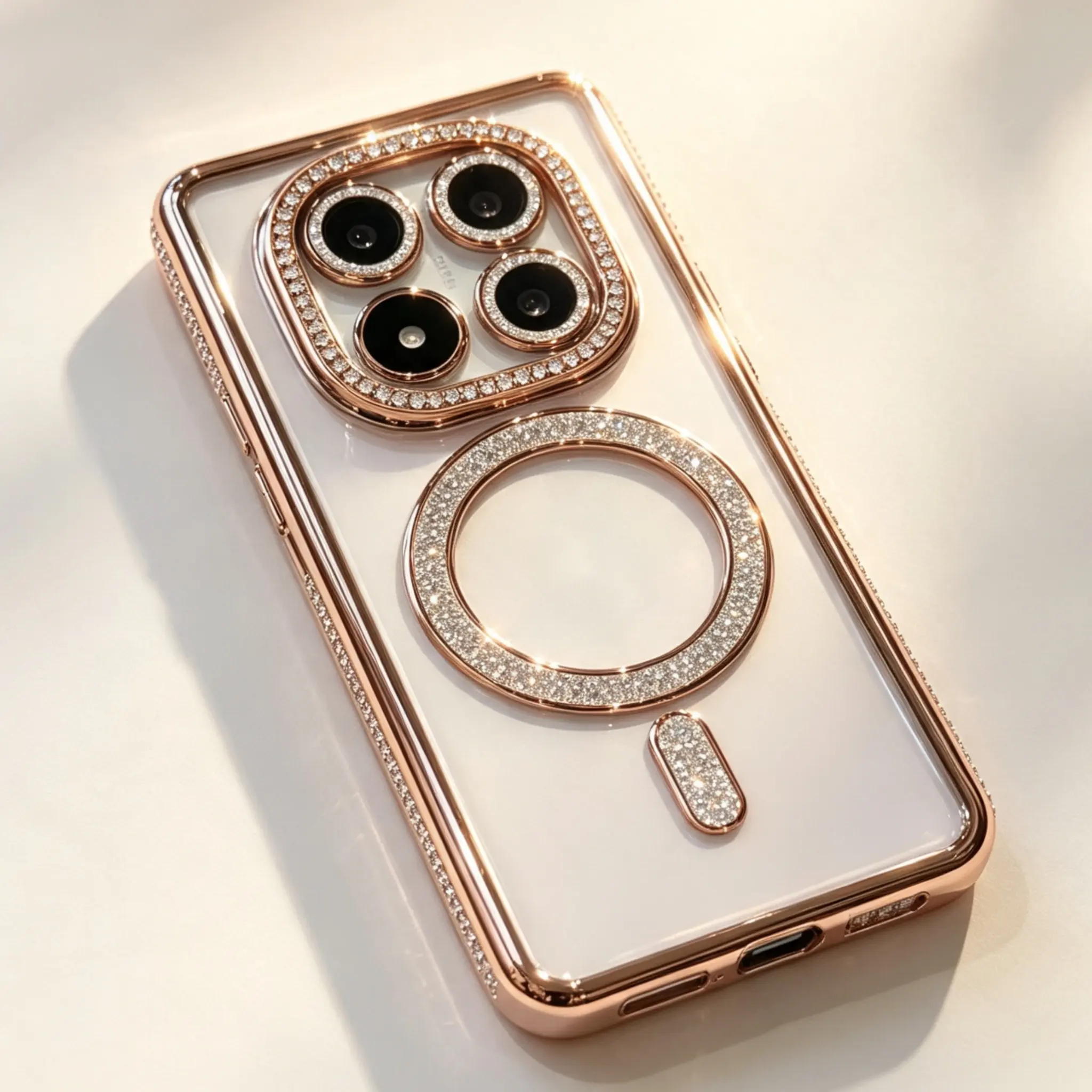 For Redmi Note15 14 13  Pro Pro+ 4G 5G  14C  A5 A7 15A  Pro  Xiaomi POCO Series Phone Case ，Diamond Glitter Magnetic Cover