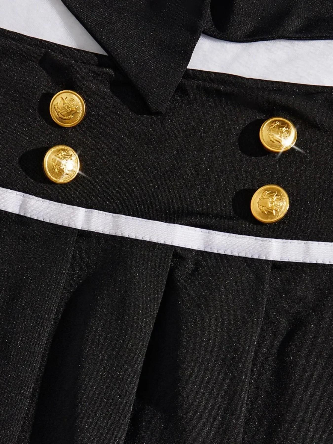 Adult Women's Sexy Police Themed Split Costume, All-Season Slim-Fit Solid Dress Set, Erotic Underwear Top and Skirt Ensemble