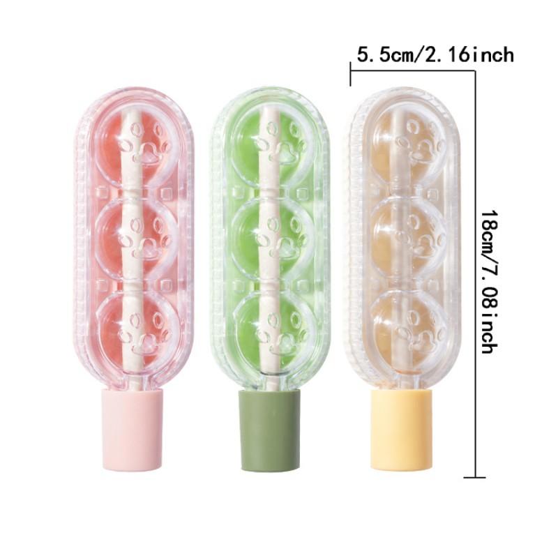 3pcs Ice Pop Molds, Candy Floss Ice Ball Mold, Freezer Tray for Baby Food, Home Use Ice Cube Maker, Two-In-One Design for Popsicles and Ice Cream Straws