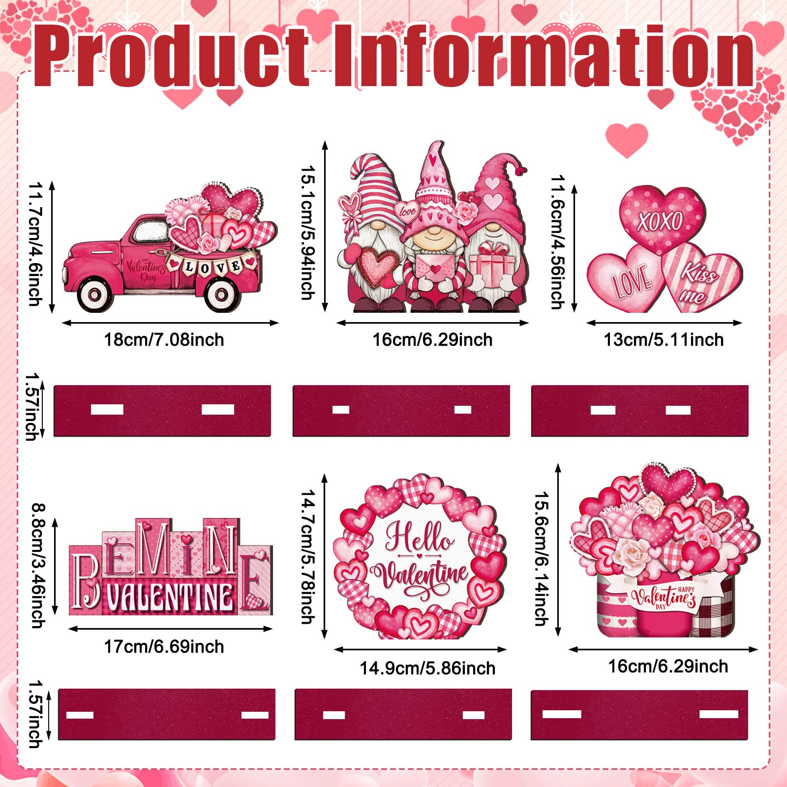 St. Patrick's Day & Valentine's Day Reversible Gnome Wood Signs, Double Sided Irish Theme Wooden Standing Blocks & Love Car Rose Truck Heart Decor, Table Centerpiece for Tiered Tray Farmhouse Kitchen, Ideal for Irish Families, Gnome Lovers & Couples Gift