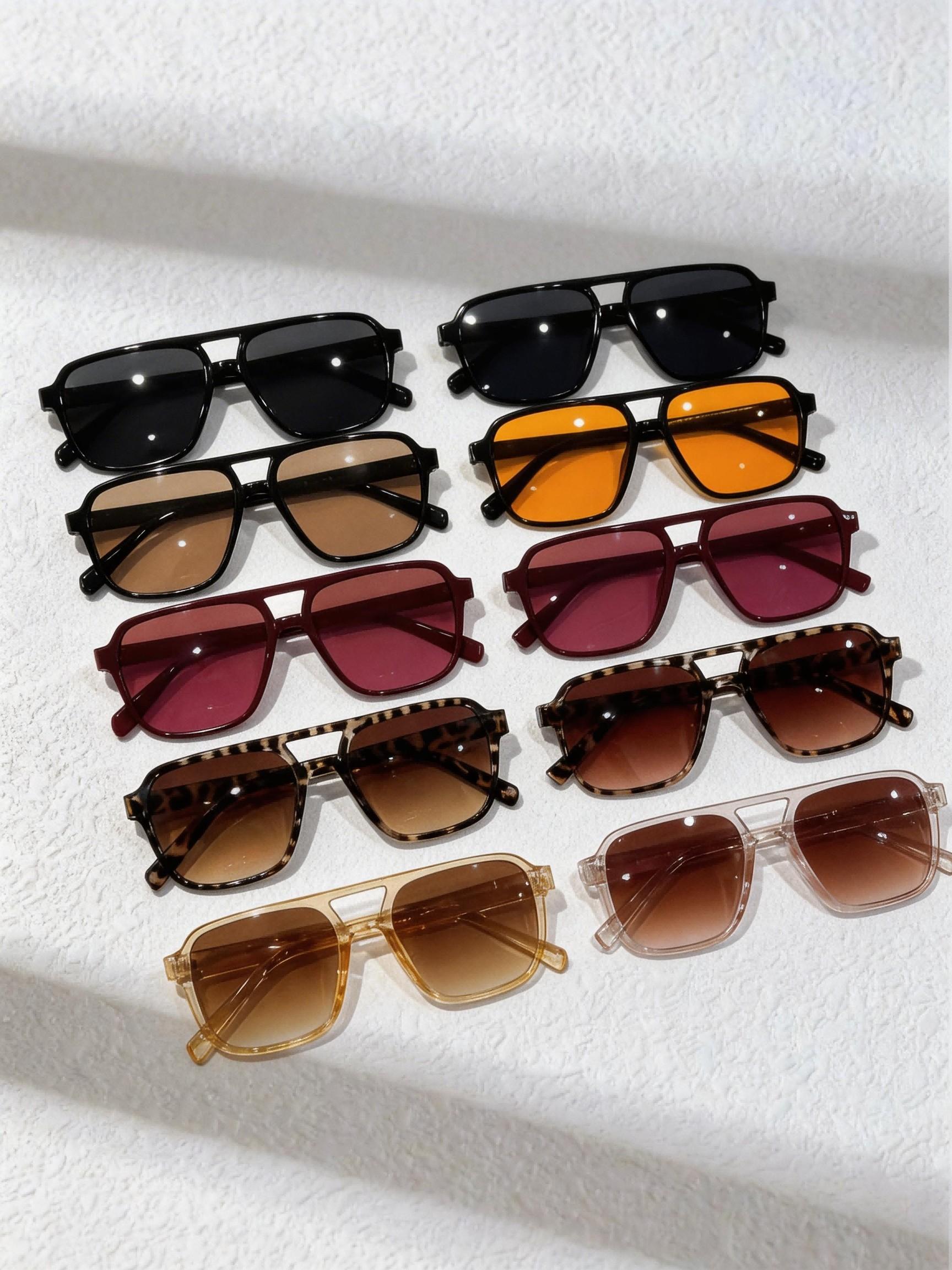 10 Pairs Fashionable Large Frame Sunglasses for Women, Retro Style, Perfect for Music Festivals and Parties, Trendy Accessory