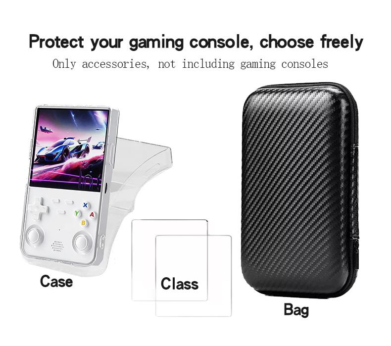 Transparent Protective Case for R36 Ultra Game Console, Anti-Drop Hard Storage Bag, Eva Shell, Scratch-Resistant Screen Film