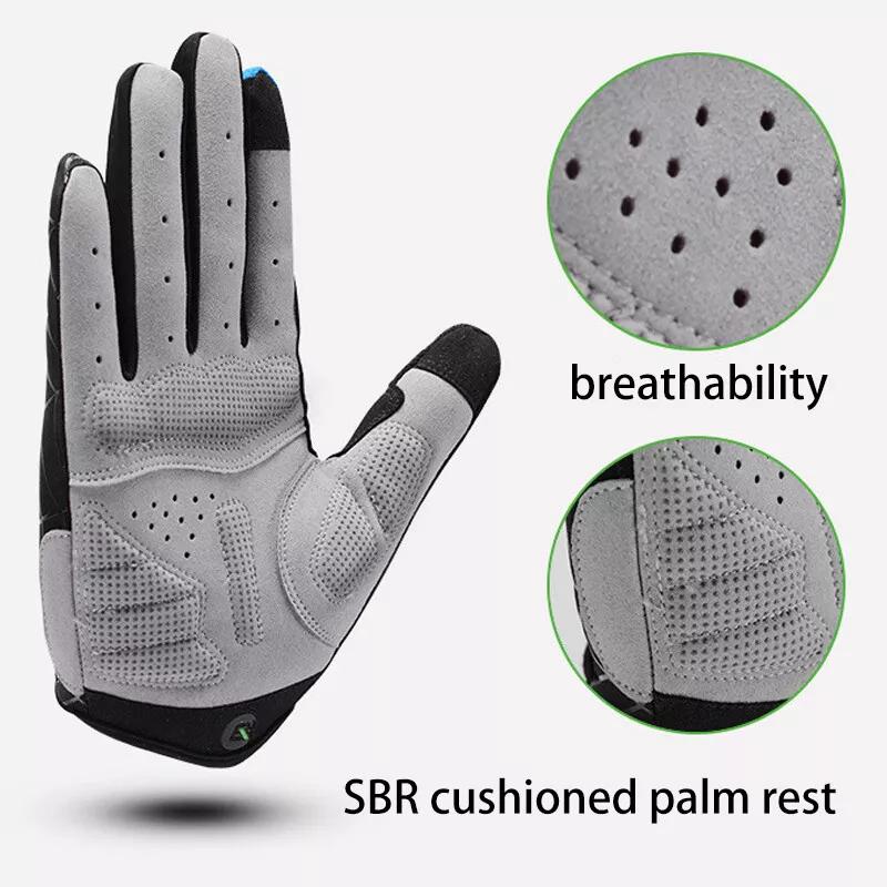 ROCKBROS Full Finger Gloves Touch Screen MTB Motorcycle Bicycle Cycling Gloves Touch Screen Anti-Slip MTB Gloves for Cycling Workout Outdoor Sports
