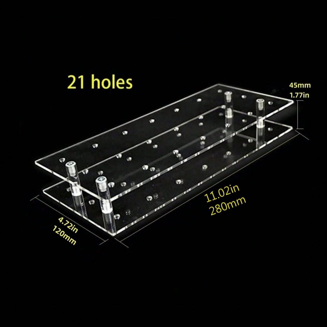 Acrylic 21-Hole Cake Lollipop Display Stand, Transparent Candy Rack for Wedding, Halloween, Christmas, Birthday Party Decorations