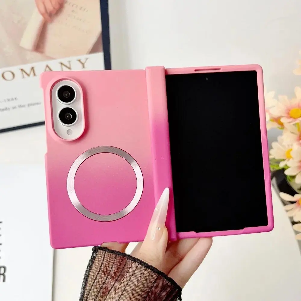 Hinge Protection Gradient Color For Magsafe Magnetic Hard PC  Shockproof Phone Case For Samsuang Galaxy Z Fold 8 Ultra 7 6 5 4 3