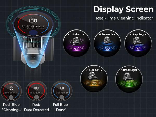 Teant Powerful Mattress Bed Vacuum Cleaner, 2-Speed (14kPa/18kPa) Mattress Vacuum with Green Light Dust Detection, 253.7nm UV-C Light, LED Display, HEPA Filter, 149℉ Heat, Aroma for Bed Couch Carpet