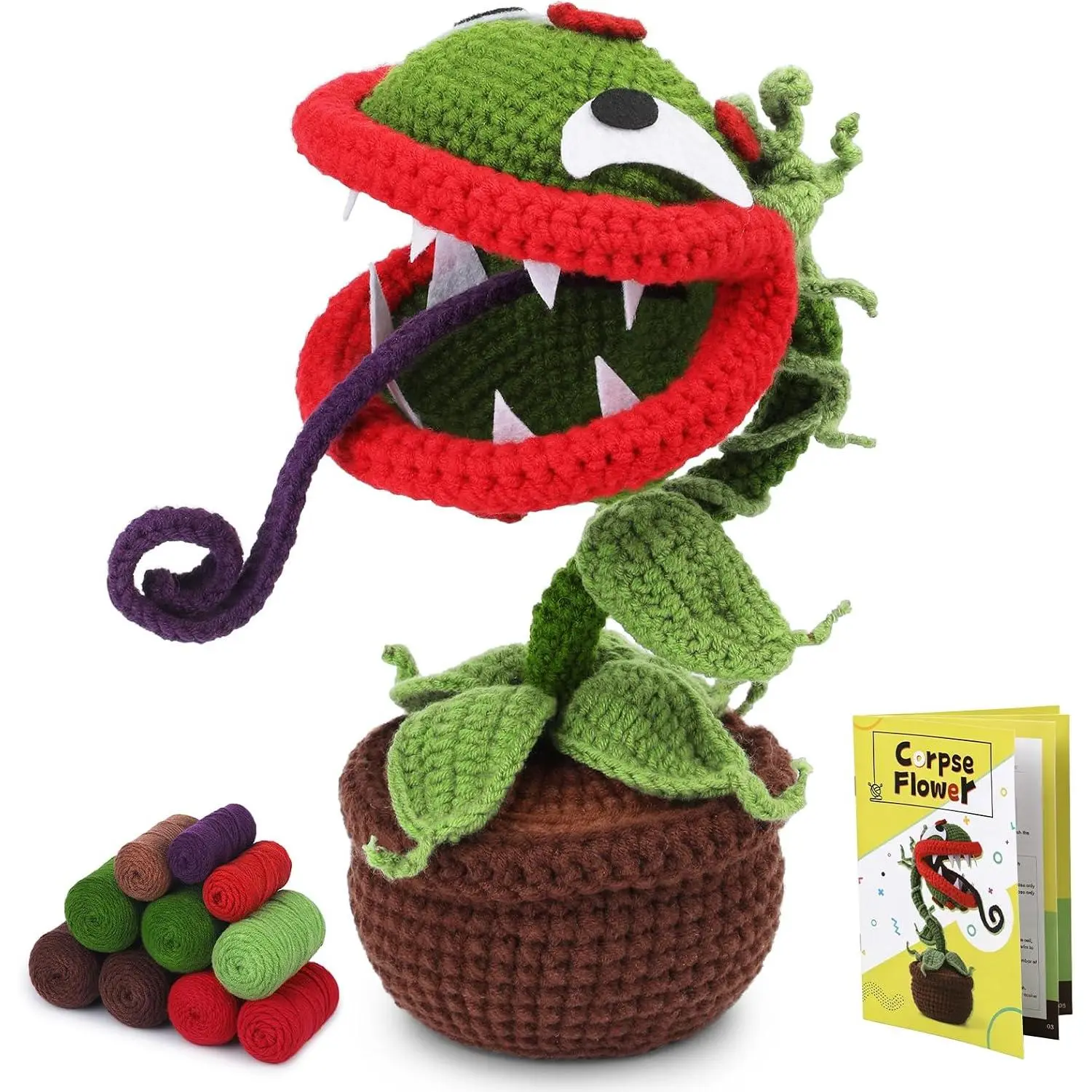 Crochet Kit Beginners Crochet Starter Kits Knitting Supplies | Complete Crochet Kit for Starter Piranha Crochet Kits for Adults with Supplie Tools Video Tutorials Crochet Flower Kits