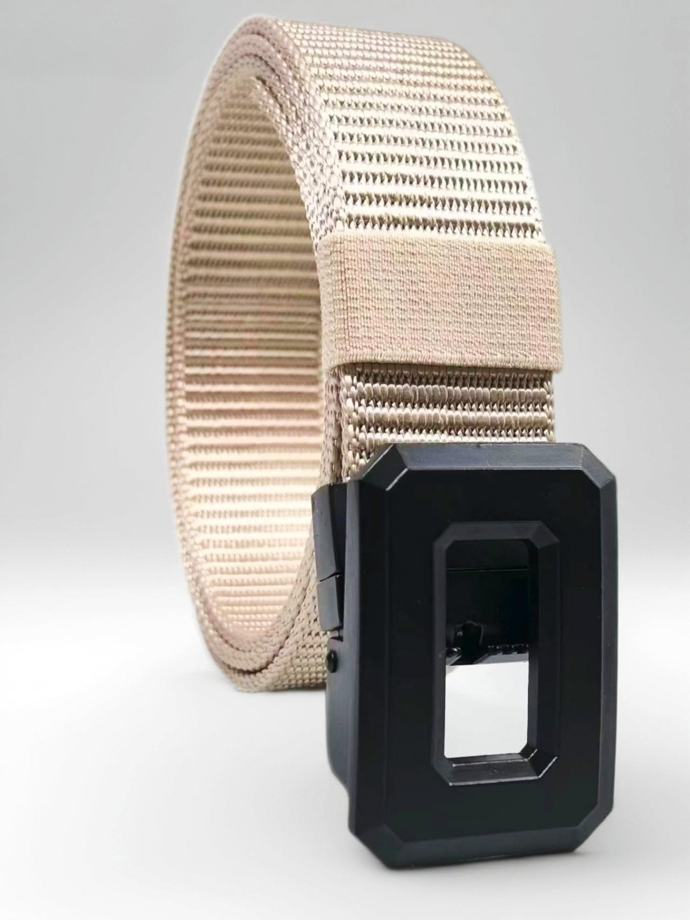 Men's Tactical Nylon Belt with Automatic Buckle, Military Waist Strap, High-Quality Outdoor Sports Belt, Anti-Allergy Plastic Buckle