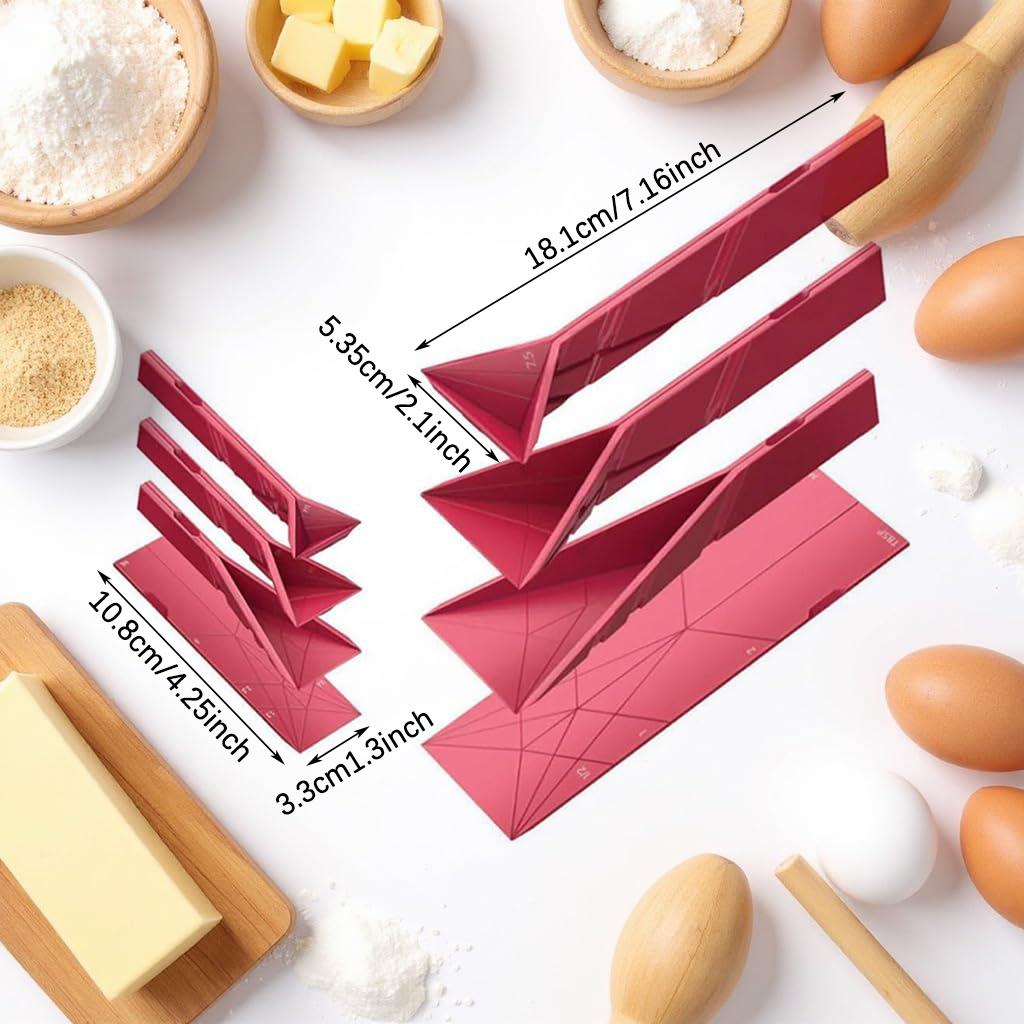 Blue Polygonal Flat 3-In-1 Measuring Spoons Set, Magnetic Foldable Multi-Purpose Cooking Baking BBQ Utensils