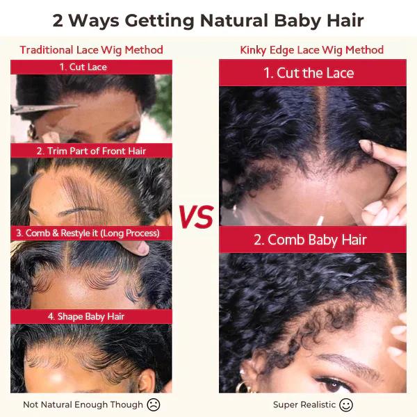 Simidola 4C Edges Hairline 13x6 HD  Lace Front 200% Human Hair Wig With Kinky Curly Baby Hair Natrual Realistic Hairline