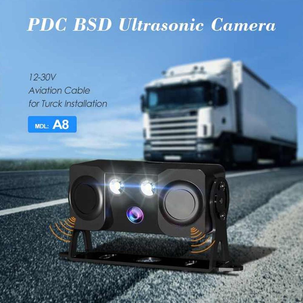 1PC 3 In 1 Car Reverse Backup Radar Rear View Camera W/ 2pcs Parking Radar Sensor