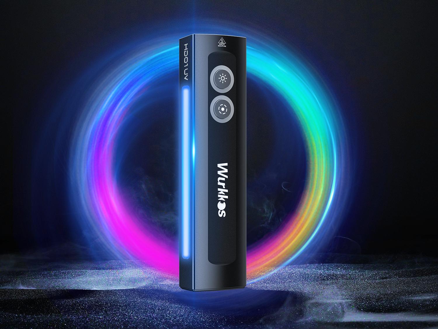 Wurkkos HD01UV Multifunctional EDC Flashlight with 365nm UV Light White Flood LED RGB Lights Dual Switch Magnetic Tail USB Rechargeable