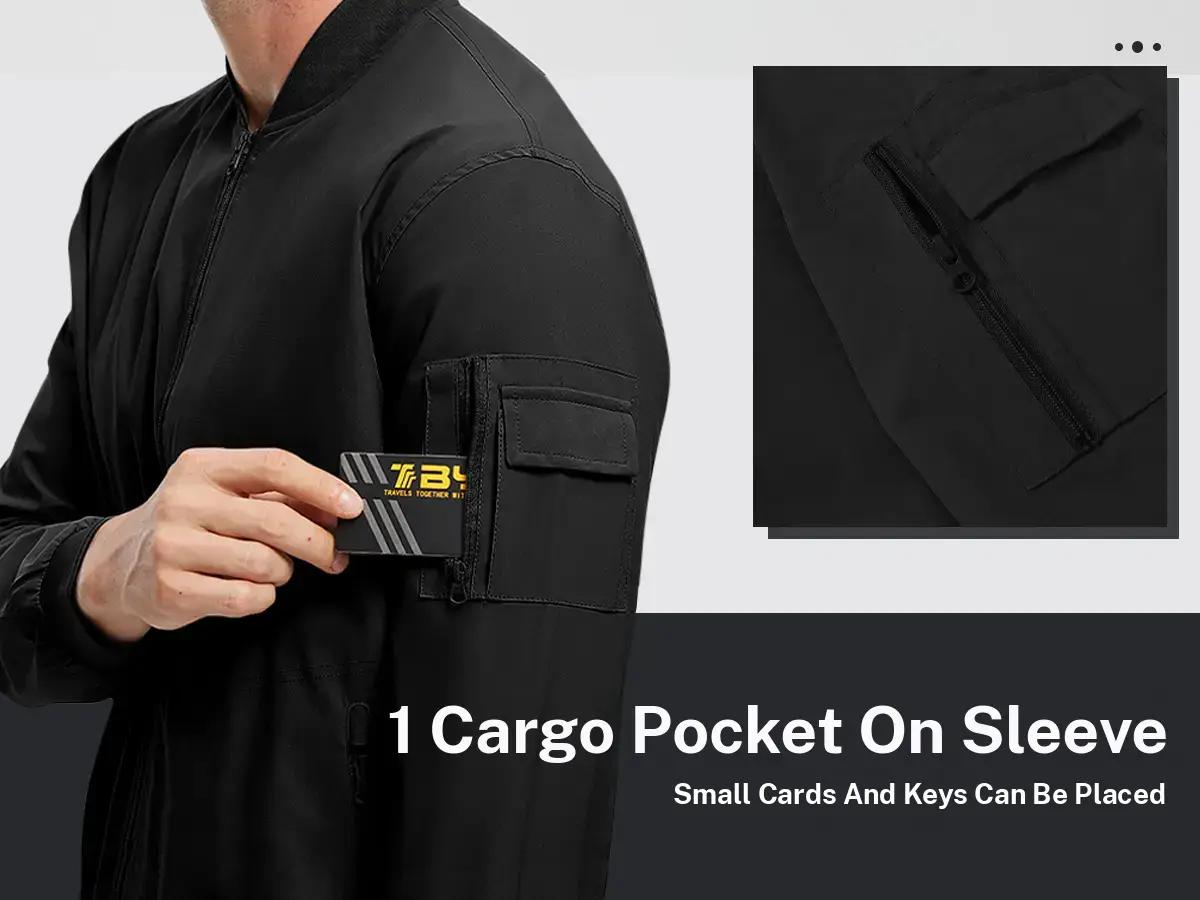 GOPUNE Menswear【Plus Size,S-XXXXL】Flight Jacket Lightweight Bomber Jacket  Track Coat Casual Windbreaker Fall Zip Up Coat with 5 Pockets For Outdoor Work  Spring  and Fall Outfits