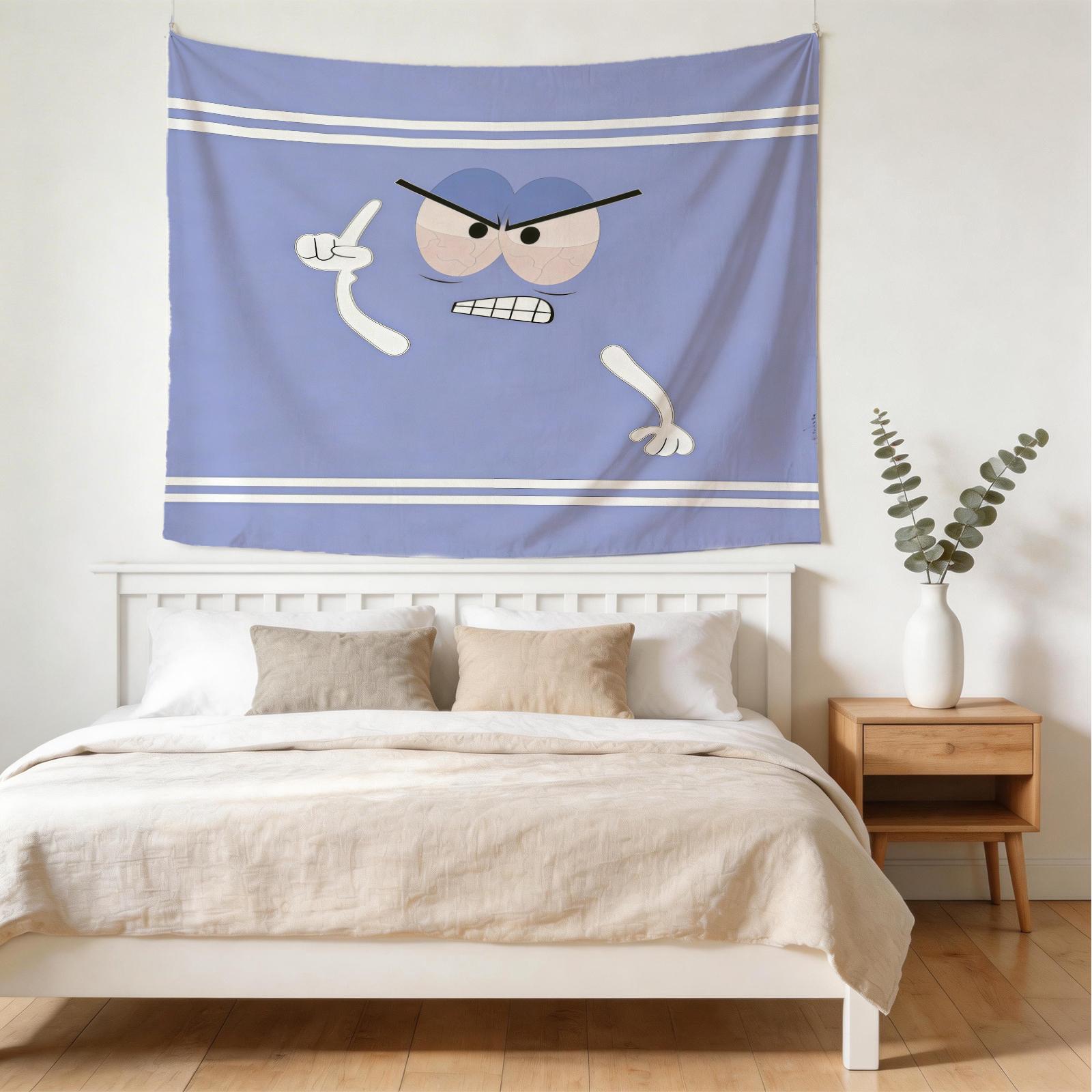 Meme Emoji Tapestry, Funny Awkward Shy Face Wall Hanging, Cute Purple Aesthetic Room Decor for Bedroom Living Room Dorm, Ideal Gift for Meme Lovers Teens Girls Adults