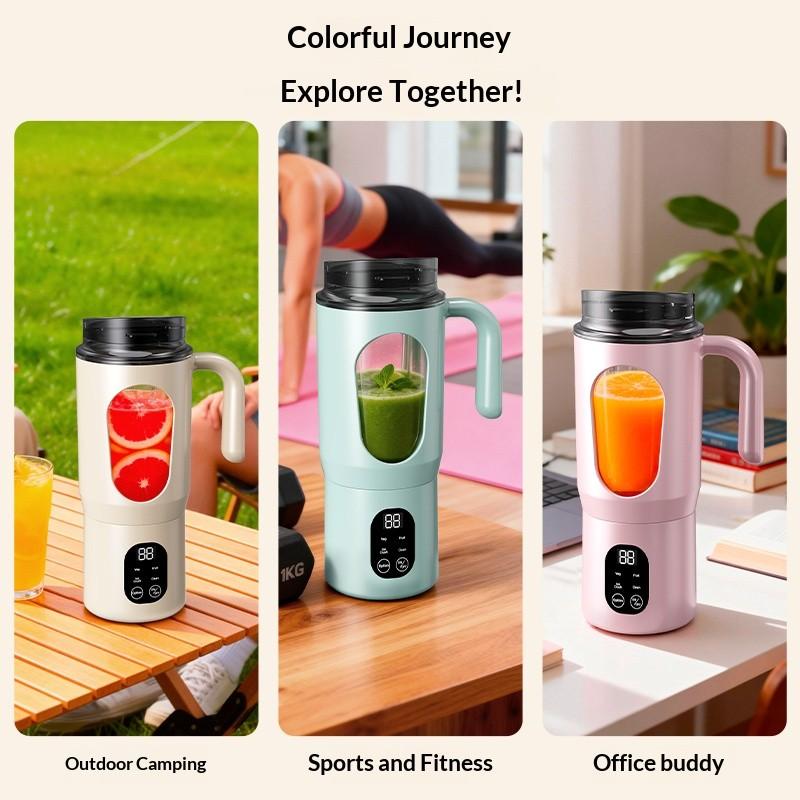 Portable USB Rechargeable Juicer, Small Juice Maker for Smoothies and Milkshakes, Mini Ice Crusher, 4 Modes, 580ML Capacity, Easy Clean, Travel Friendly
