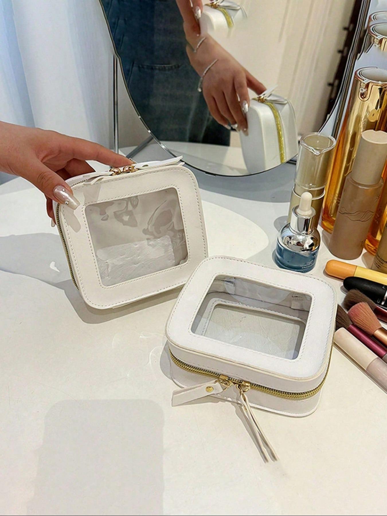 Transparent Mini Makeup Bag, Wallet Style, Waterproof Zipper Pouch, Travel Essential, Student Daily Use, Perfect Gift for Friends, Makeup Organizer Pouch