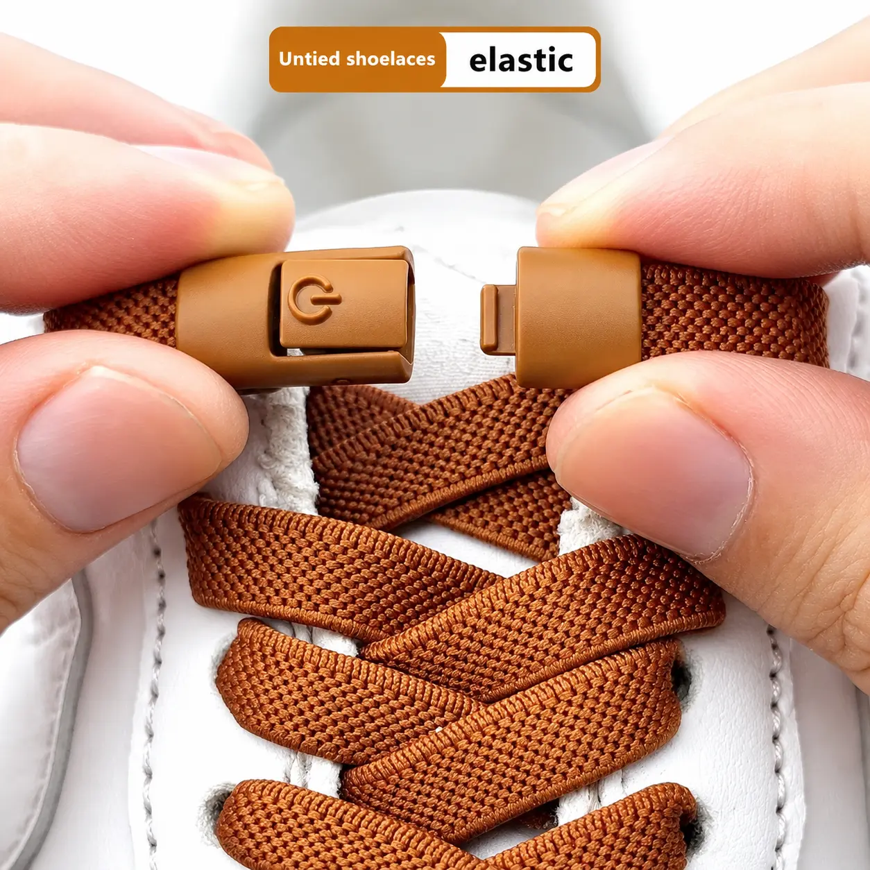 No-Tie Cotton Stretchy Sporty Shoelaces for Men - Adjustable with Metal Lock Buckle, Athletic Sneaker Straps, Lightweight One-Size-Fits-All, Compact Travel-Friendly Design