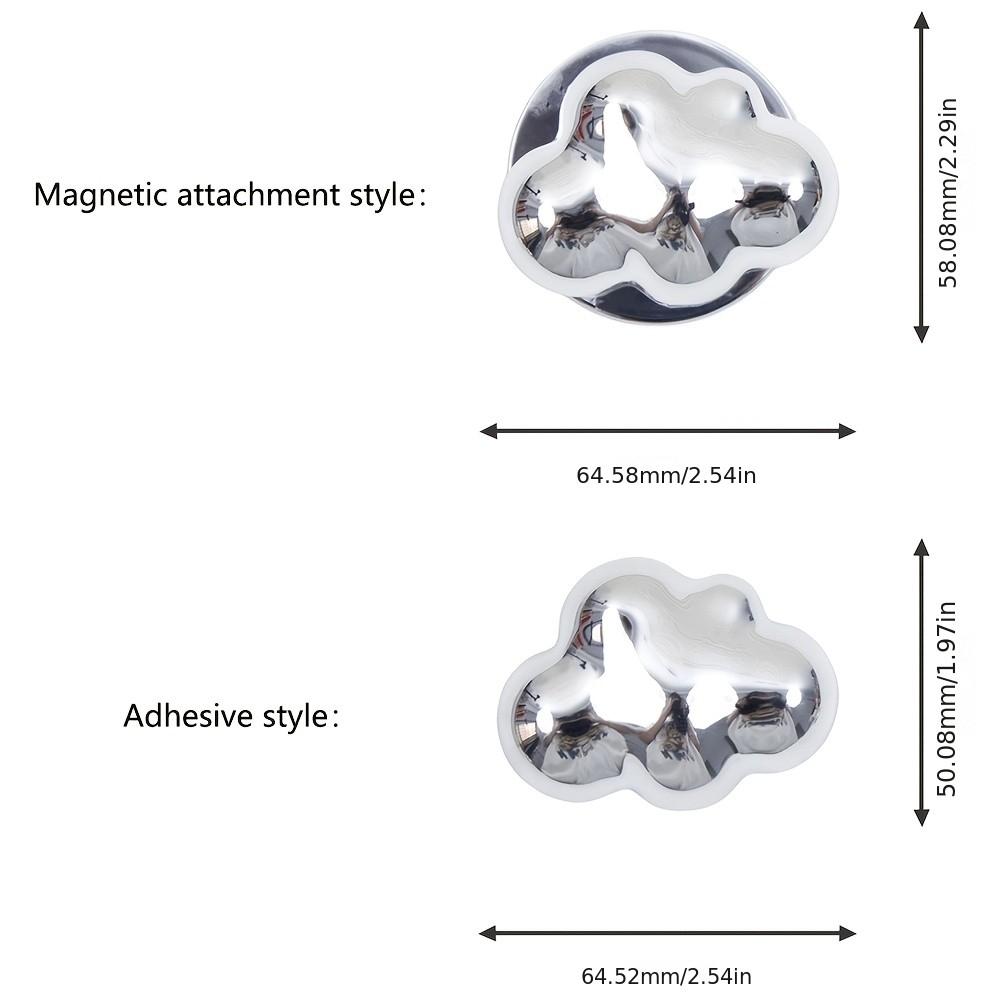 Advanced Electroplated Silver Cloud Magnetic Lazy Phone Stand, Foldable and Extensible Handle, Detachable Back Handle, Ideal Gift