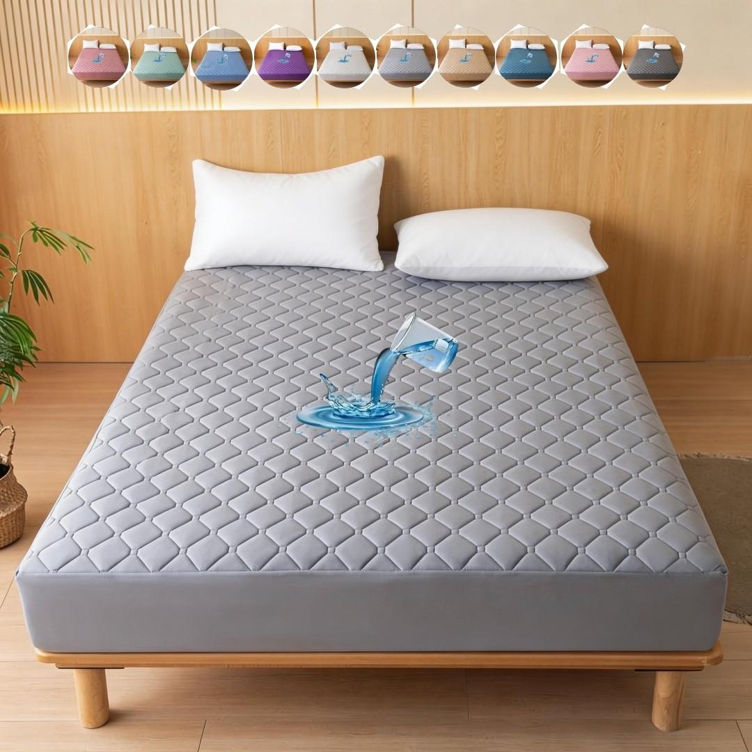 Waterproof Thick Quilted Mattress Protector, Soft Fitted Sheet, No Pillowcase, Washable, Multi-Color, All Season, Bedding Mattress Cover, Bed Cover for Bedroom, Guest Room #GLOBAL PICKS