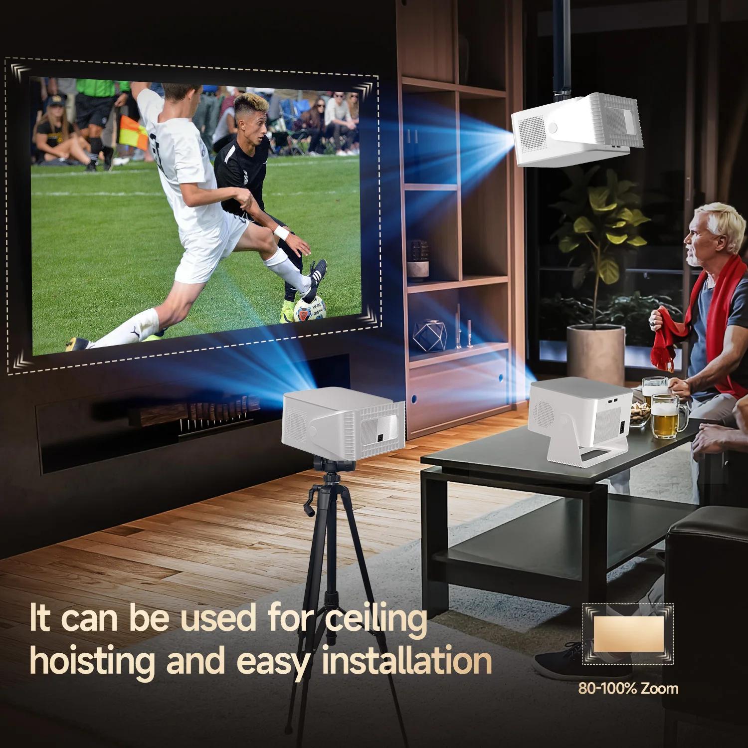 [US warehouse] Magcubic HY350MAX Projector 900ANSI Auto Focus 8K Decode Android 14 Allwinner H726 Built-in 15W HiFi Speaker Dual WiFi6 BT5.4 Native 1080P 1.0:1 short Throw Portable Smart Projector For Home Cinema Movie Night, Gift, Summervibes