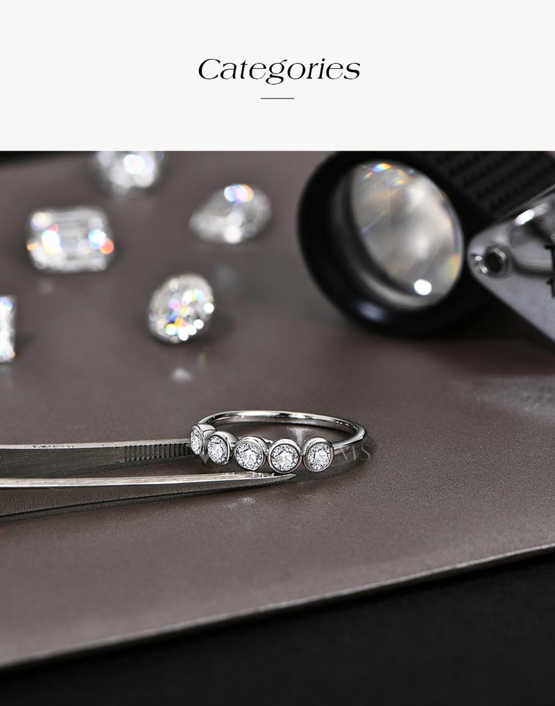 3mm Simple Style Synthetic Moissanite Ring for Women daily Wear Birthday Engagement Gift Fine Jewelry R189