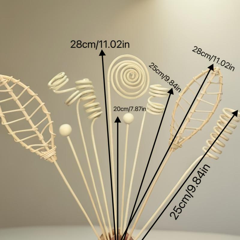 12pcs Original No Fire Diffuser Sticks, Fragrance Bottle Replacement Sticks, Bohemian Home Decor, Suitable for Vases and Centerpieces