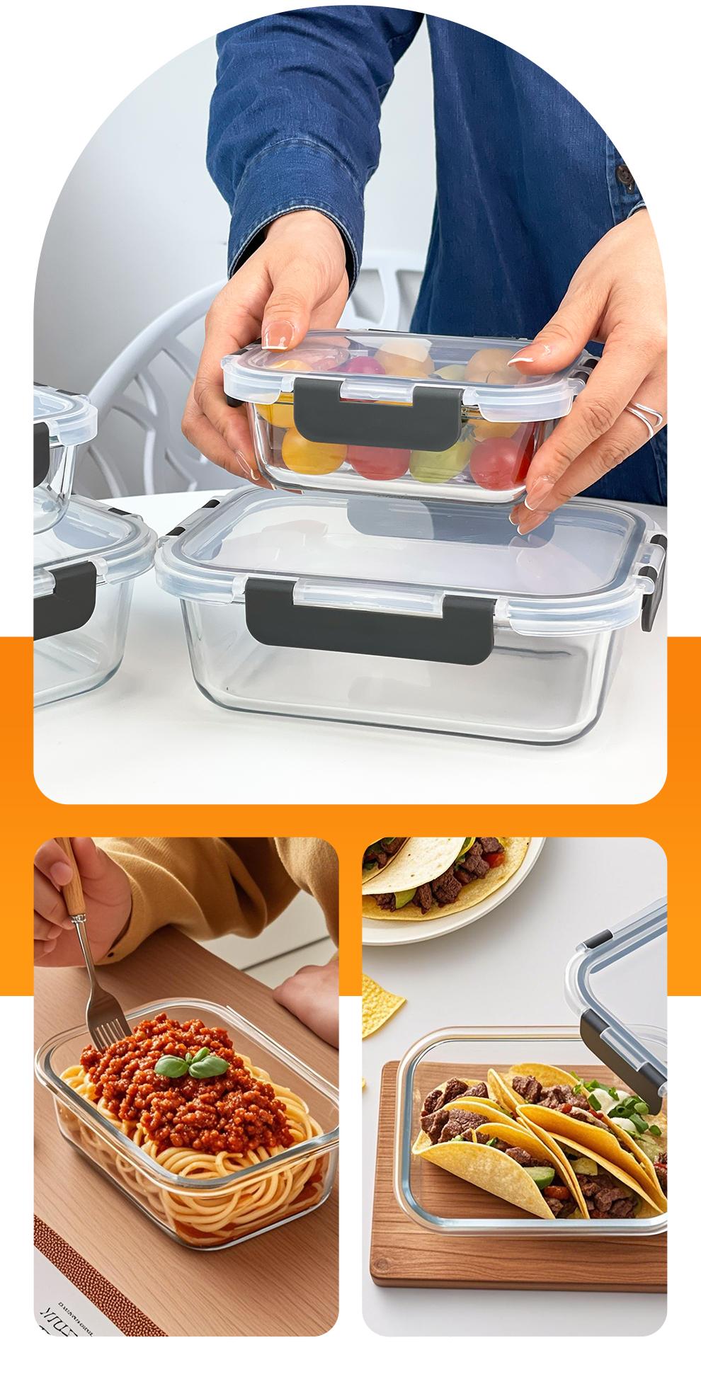 Glass Food Storage Containers Set 10-Pack BPA-Free & Leak-Proof Multicolor Kitchen Utensils for Meal Prep, Microwave, Oven, Freezer, Dishwasher Use