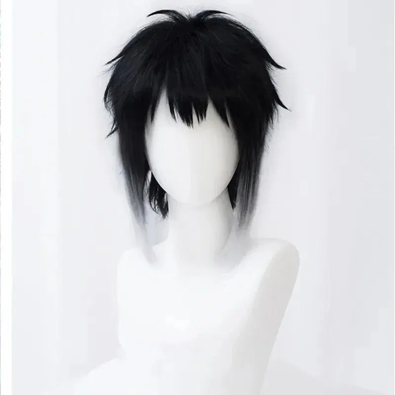 Cosplay Heat Resistant Hair Costume Wigs Bungo Bungou Stray Dogs Ryunosuke Akutagawa Short Black With White Wig
