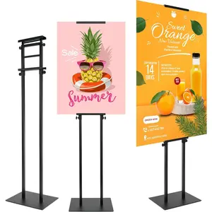 Poster Holder for Display, Pedestal Sign Stand Up to 78 Inches, Sided for Board & Foam, Sign Holder Stand with Non-Slip Mat Base for Wedding, Restaurant or Business (Black)